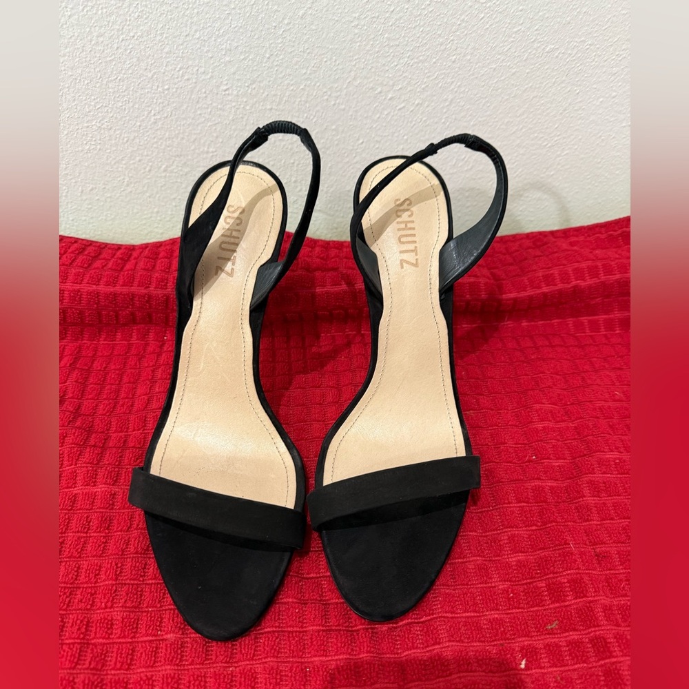 Schutz Black Women's Slingback Sandals